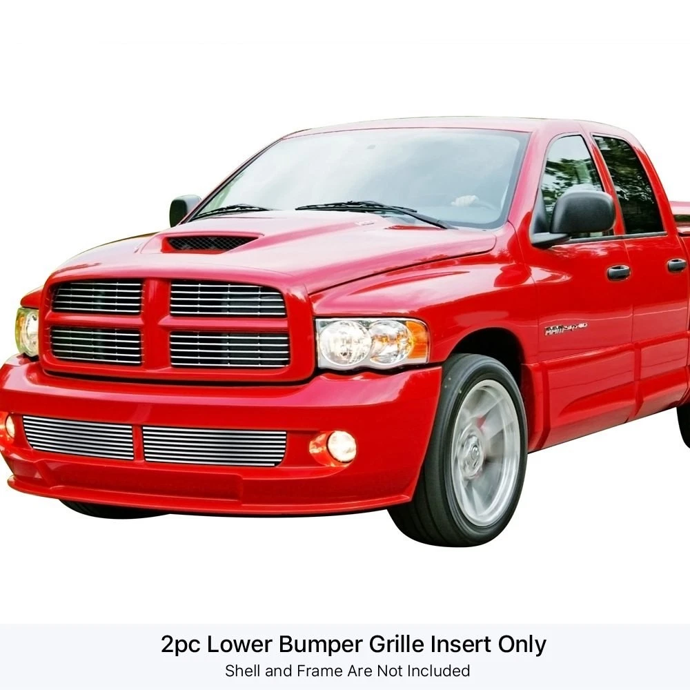 2 pc Polished Billet Bumper Grill Set 04-05 Dodge Ram SRT10